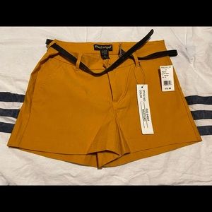 NWT Mustard Yellow Shorts with belt Size M